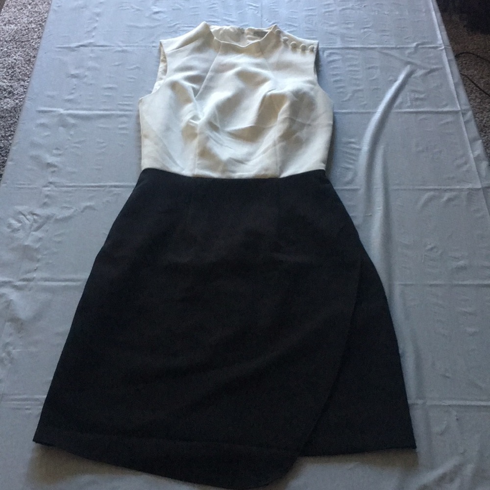 Professional black and white dress
